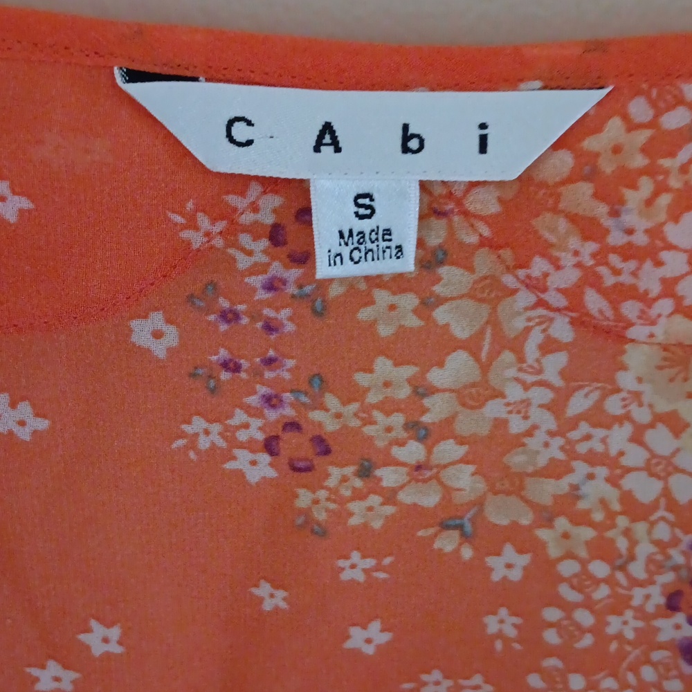 CAbi Blouse Beautiful In Orange & Violet - Picture 5 of 10